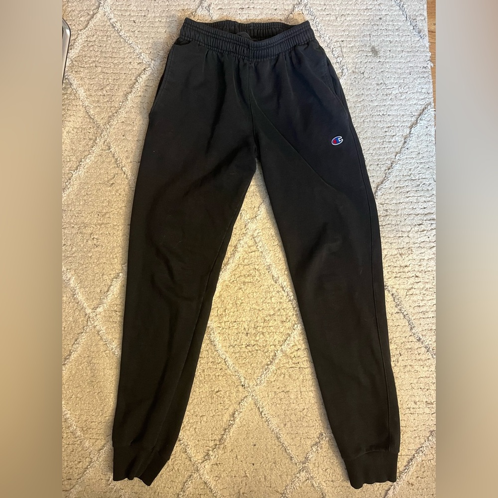 small unisex black champion sweatpants